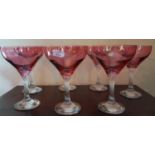 A set of Cranberry Sundae Dishes.