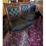 A set of eight late 19th Century Mahogany Dining Chairs with leather upholstery.