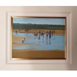 Ballybunion Beach on board by John Morris. 44 x 34 cms.