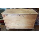 A 19th Century Stripped Pine Log Box/Blanket Chest.