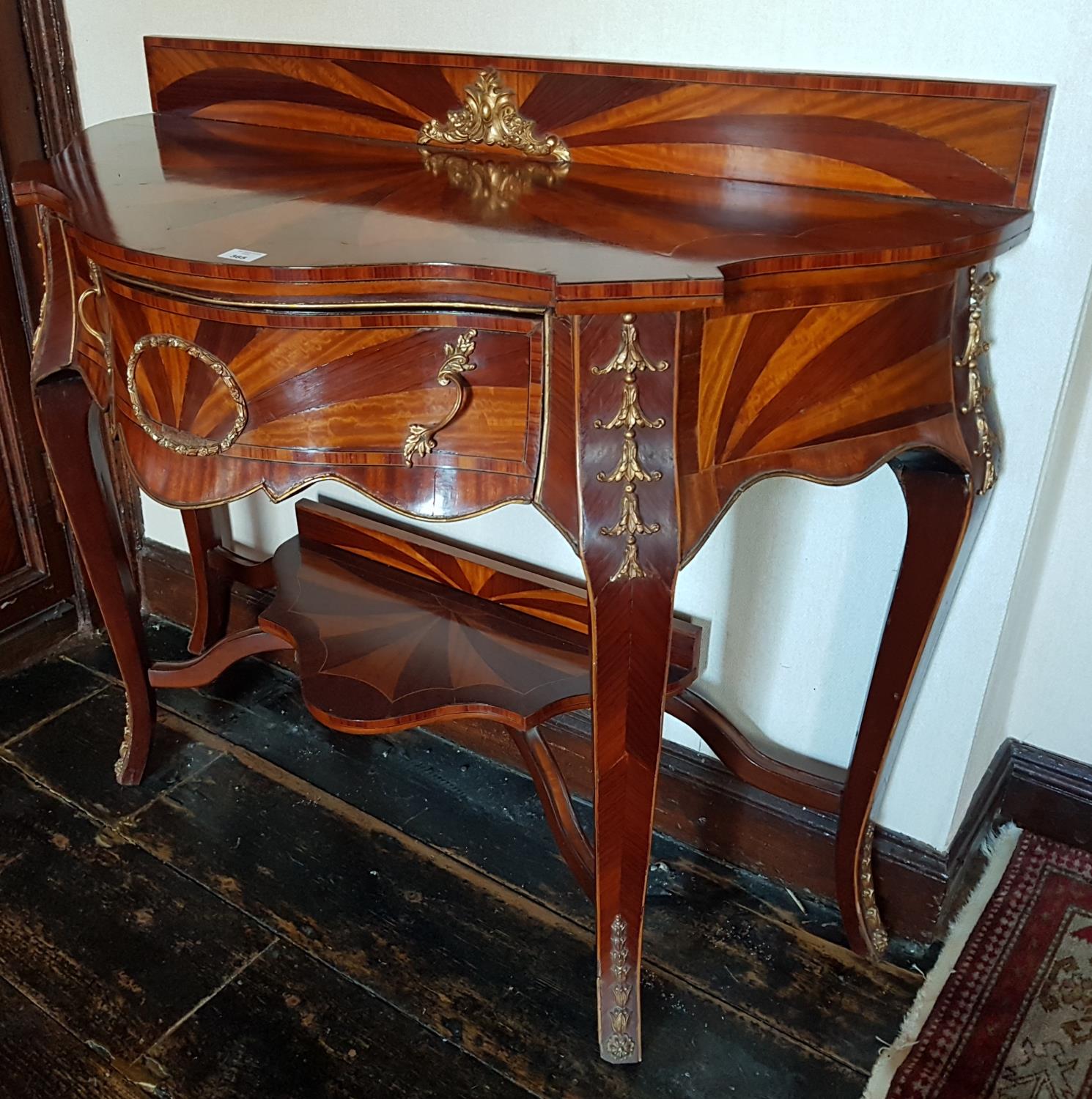 A fantastic Mahogany, Rosewood and Satinwood Continental Side Table with ormolu mounts. - Image 2 of 2