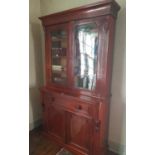 A Victorian Mahogany two door Bookcase. 126h x 218h x 44d.