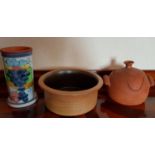 A quantity of Terracotta Items along with a butter dish.