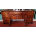 A magnificent early 19th Century Sideboard with ebony string inlay, large brass ring handles and
