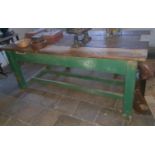 A 19th Century Pine Kitchen Table. 191 x 86cm.