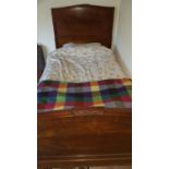 An Edwardian 4' Bed with Mahogany Ends along with a 19th Century Locker.