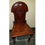 A 19th Century Mahogany Hall Chair.