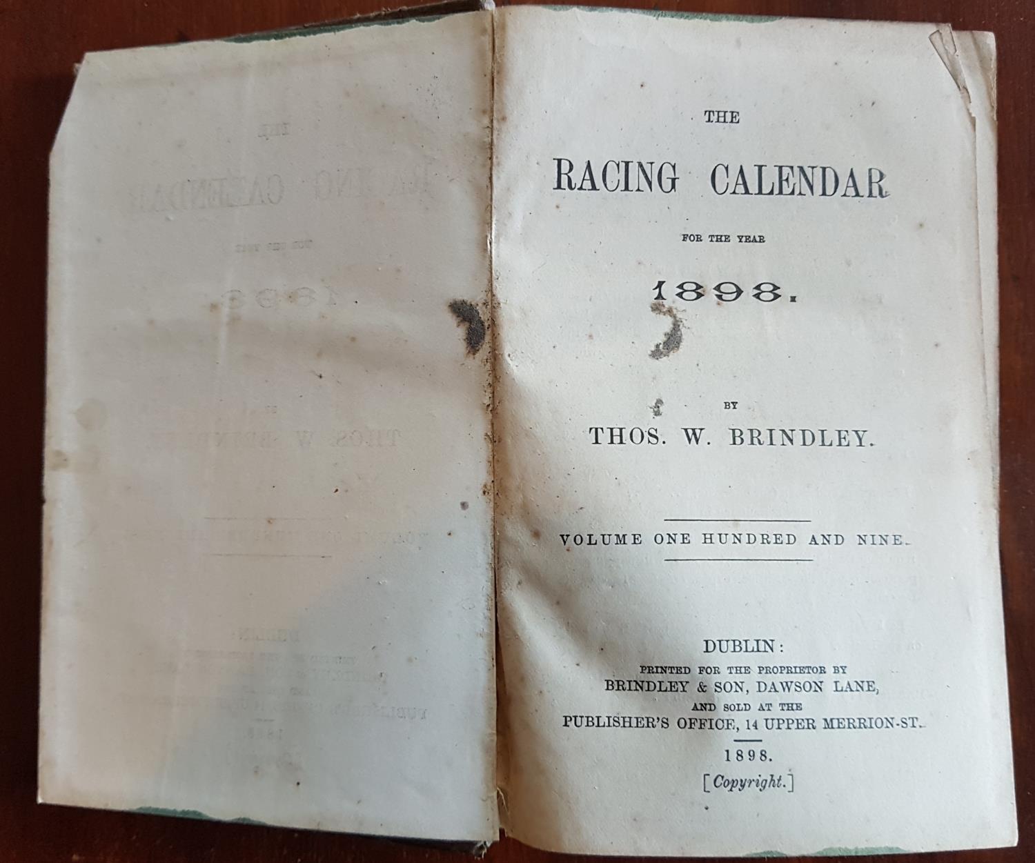 Racing calendars from 1897, 1898 and 1901. McCalls Racing Chronicle, 1915. St. Petersburgh, A - Image 9 of 11