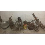 A quantity of Oil Lamps, bowls etc.