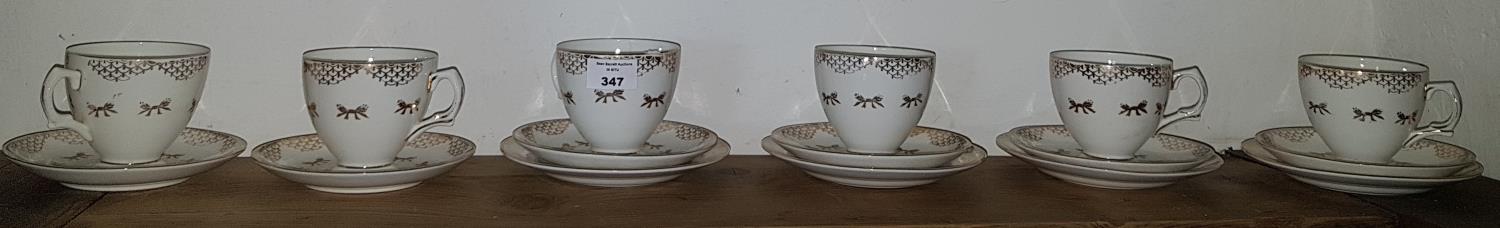 A 19th Century Turkey Plate, two Platters along with a part Teaset.