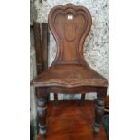 A Victorian Oak Hall Chair.