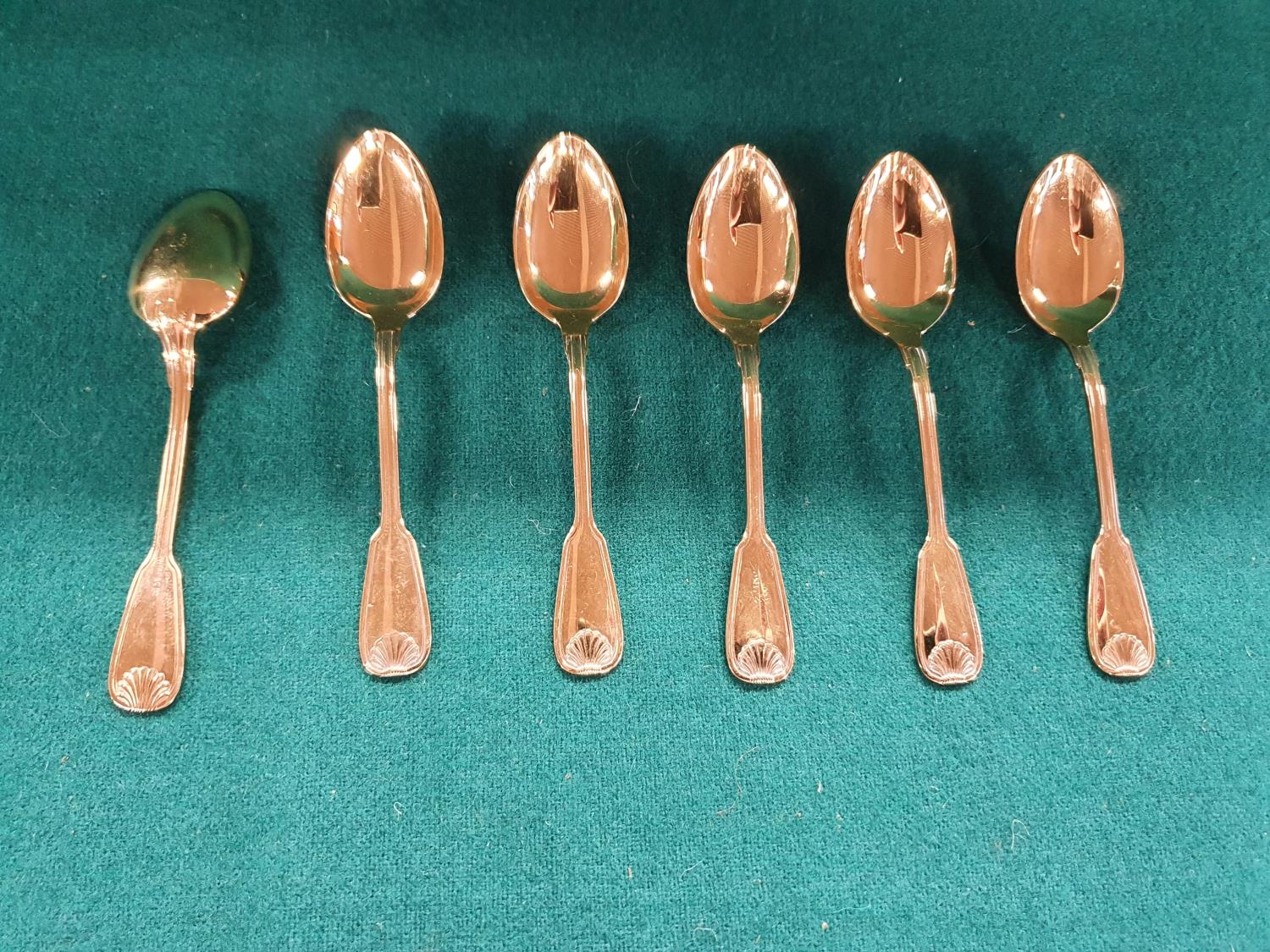 A good set of six gold plated continental silver Tea Spoons. - Image 2 of 2