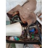 A Saddle,Tack and other items in three boxes.