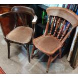 A Bentwood Tub Chair along with a kitchen Chair.