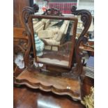 A really good William 1Vth Mahogany Crutch Mirror. 74 x 26cm.