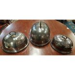 A set of three 19th Century graduated Meat Domes.