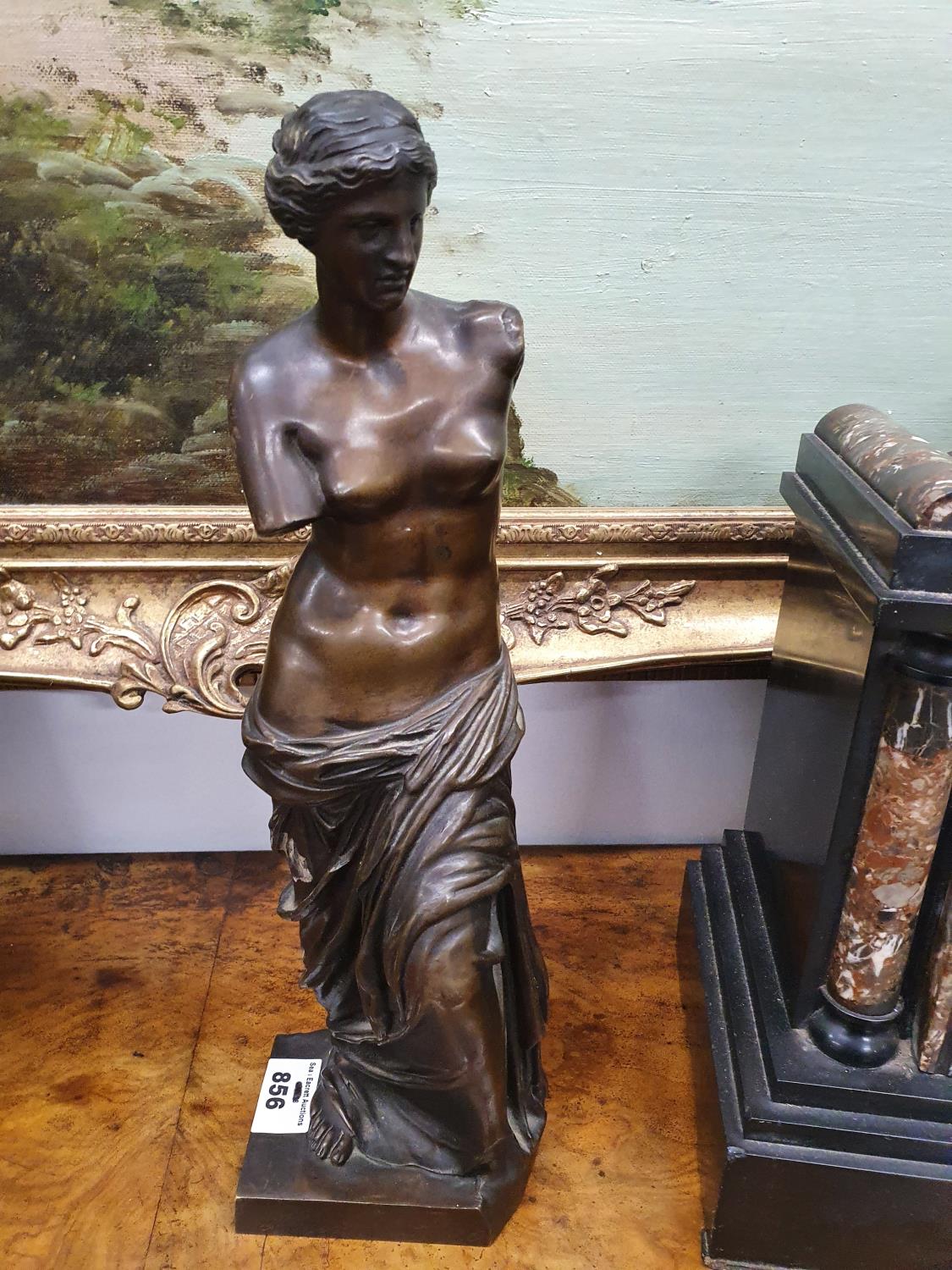 A really good Bronze Venus De Milo, signed Musee du Louvre and Ron Collas to the base H34 cms.