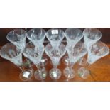 Five pairs of Waterford Champagne Flutes.