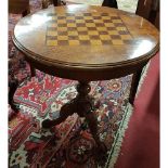 A modern Table with Chess Board Top. 60 cms diam.