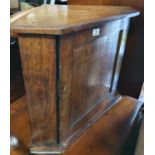 A Victorian Walnut Inlaid wall mounted Corner Cupboard.