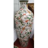 The Property of the 5 star London Hotel. A very large Hand Painted Urn with foliage, bird and privet