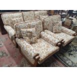 A really good Retro 1950's G Plan style three piece suite in original floral pattern. 83 cm high x