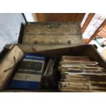 Three Vintage Crates along with a large quantity of vintage 'do it yourself' magazines.