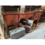 A 19th Century Serpentine fronted Sideboard on tapered supports with ebony inlay.Size W 152 x d 59 x