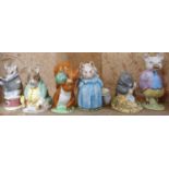 A selection of six Beatrix Potter Figures.