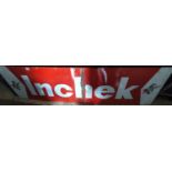 A large Inchek Enamel Sign. 180 x 38 cms approx.