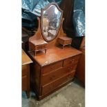 An Edwardian Mahogany Dressing Table. W107cm X D53cm approx. along with another Edwardian Mahogany