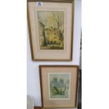 A pair of Coloured Prints by Fergus Robson. Signed in margin.