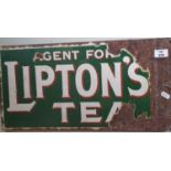 A double sided Vintage Lipton's Tea Sign.