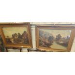 A good pair of 19th Century Coloured Prints of country scenes after Roy Gregory along with two