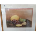 A 20th Century Pastel by Josephine Mardinan. Irish. Still Life of fruit. 47 x 35 cms.