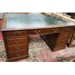 A lovely 19th Century Mahogany Kneehole Desk/Dressing Table with Brass handles and cabriole legs.