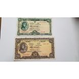 A 1968 £5 & 1966 £1 Lady Lavery Bank Notes.