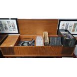 A vintage Philips Music System in cabinet along with records and a set of classical CD`s