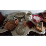 A quantity of Items on washstand.