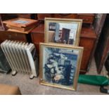 A Gilt Mirror along with a quantity of Pictures.