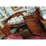 A large Regency Mahogany twin Pedestal Sideboard, each pedestal enclosed by a rectangular panelled