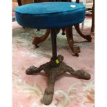 A Cast Iron Piano Stool along with another stool.