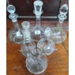 Six 19th and early 20th Century Glass Decanters