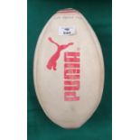 A Puma Rugby Ball dated 4th March 1989 with Signatures from Scotland and Ireland, The full team of