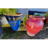 Two large Stoneware Pots.