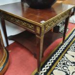 The property of The 5 star Hotel in London. A good Mahogany Veneered square foyer Table with