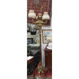 A Magnificent early 20th Century heavy Brass Standard Lamp of magnificent quality with a reeded