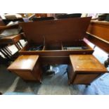 A mid 20th Century Walnut Veneered Music System with twin speakers.