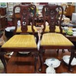 A Fantastic set of four 19th Century Mahogany Dining Chairs with pierced backs.