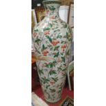 The Property of the 5 star London Hotel. A very large Hand Painted Urn with foliage, bird and privet